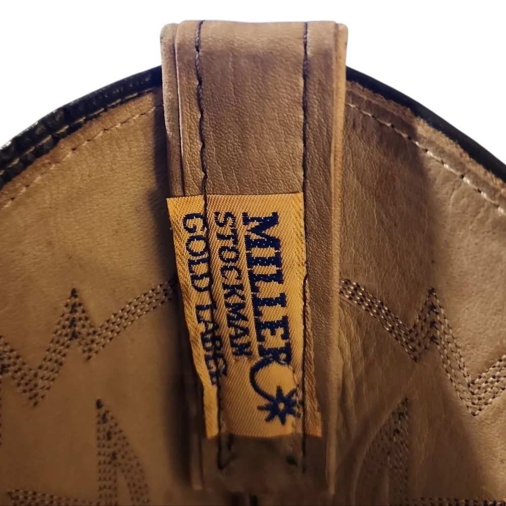 Vintage Miller Stockman Men's Western Leather Cowboy Boots Size 8.5 D USA Made